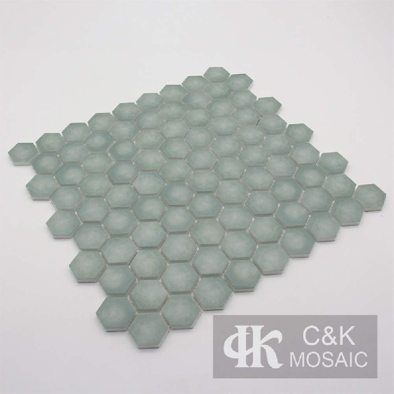 Special Green Hexagon Glass Mosaic For Bathroom 31SHQB607-Y