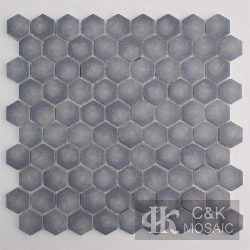 Unique Grey Hexagon Glass Mosaic For Backsplash 31SHQB758-Y