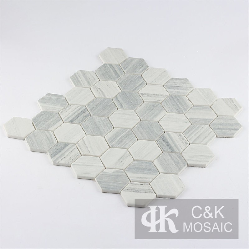 Wonderful Grey Hexagon Glass Mosaic For Spa 48SHQ2213