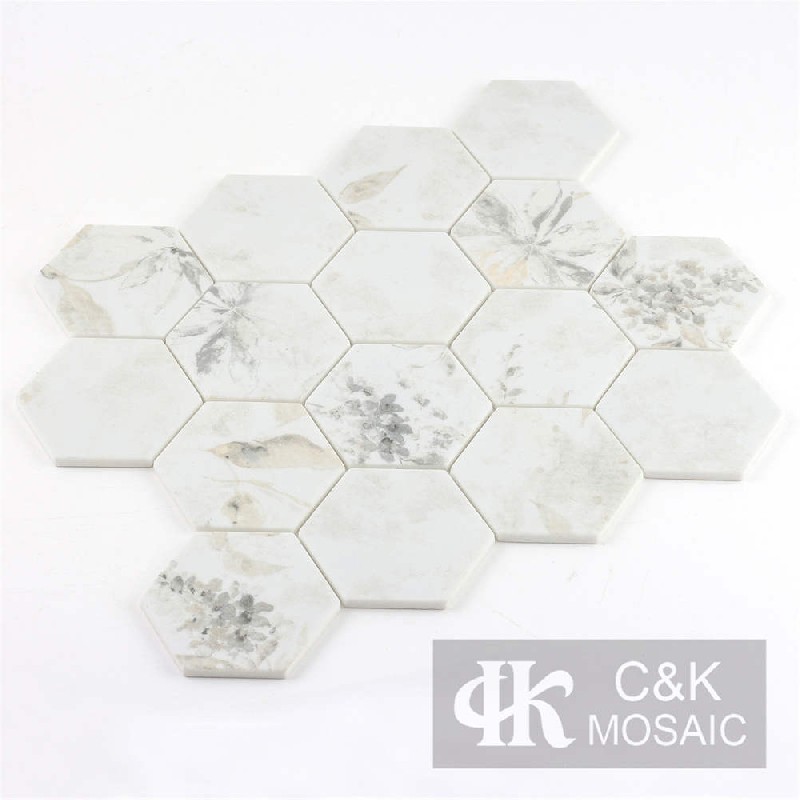 Fashion Grey Hexagon Glass Mosaic For Bathroom MSHQ2063