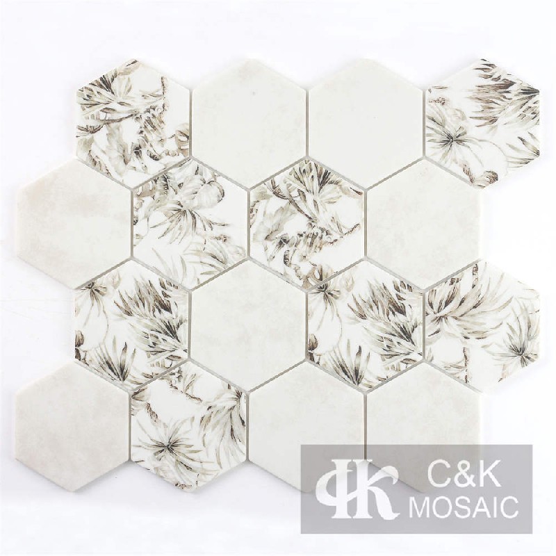 New Beign Hexagon Glass Mosaic For Backsplash MSHQ3037