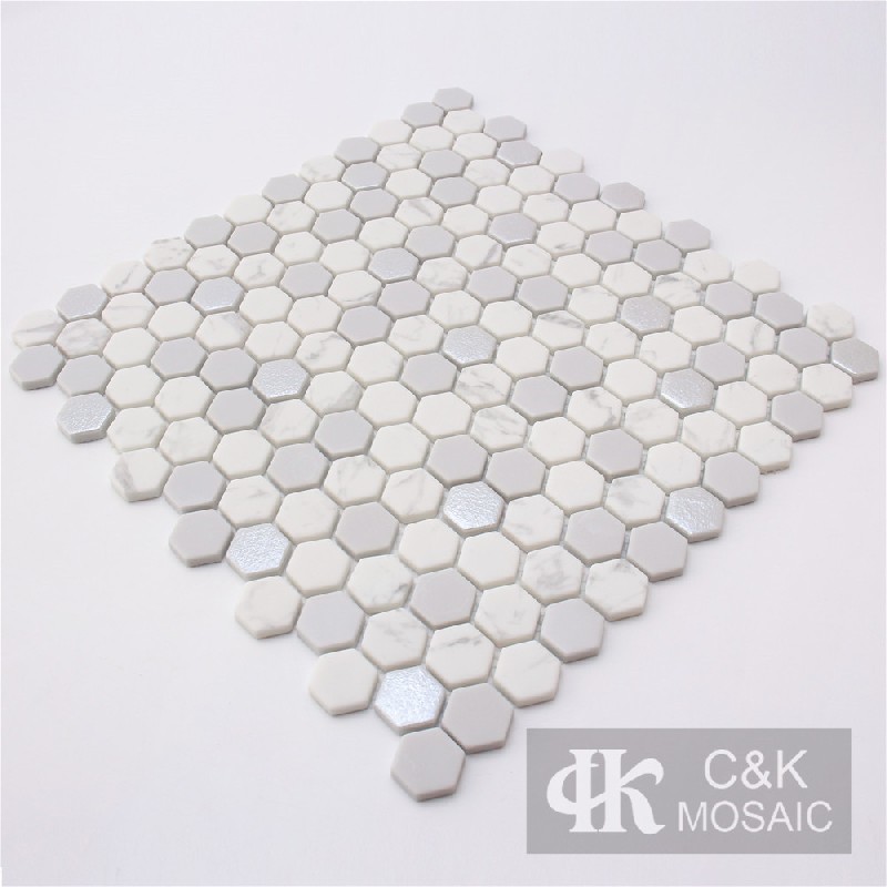 Special Grey Hexagon Glass Mosaic For Spa MSHW2034