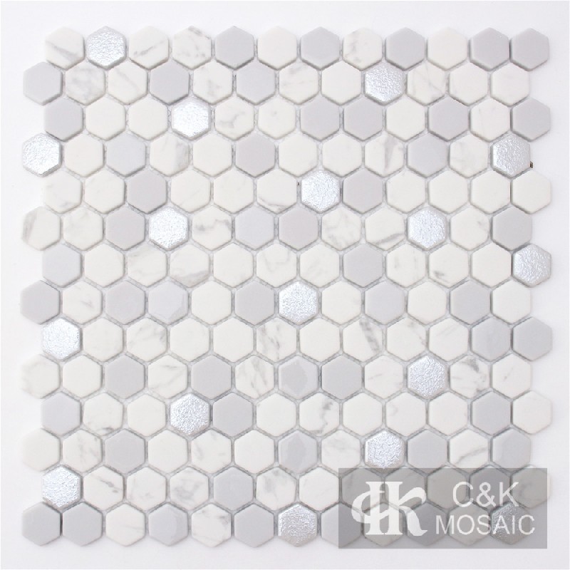 Special Grey Hexagon Glass Mosaic For Spa MSHW2034