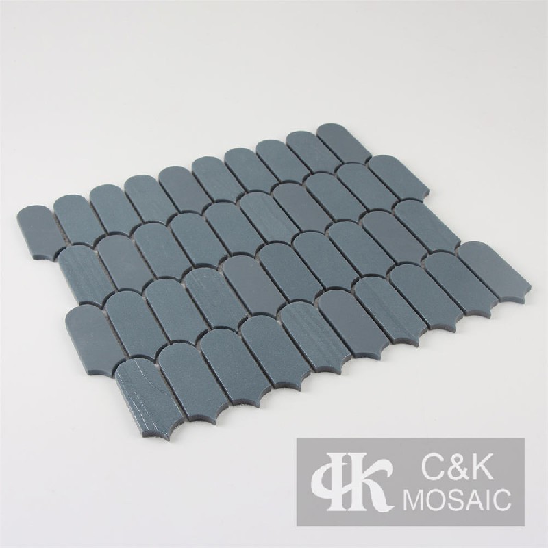 Modern Blue Fan Recycled Glass Metallic Mosaic For Bathroom MSACW2023