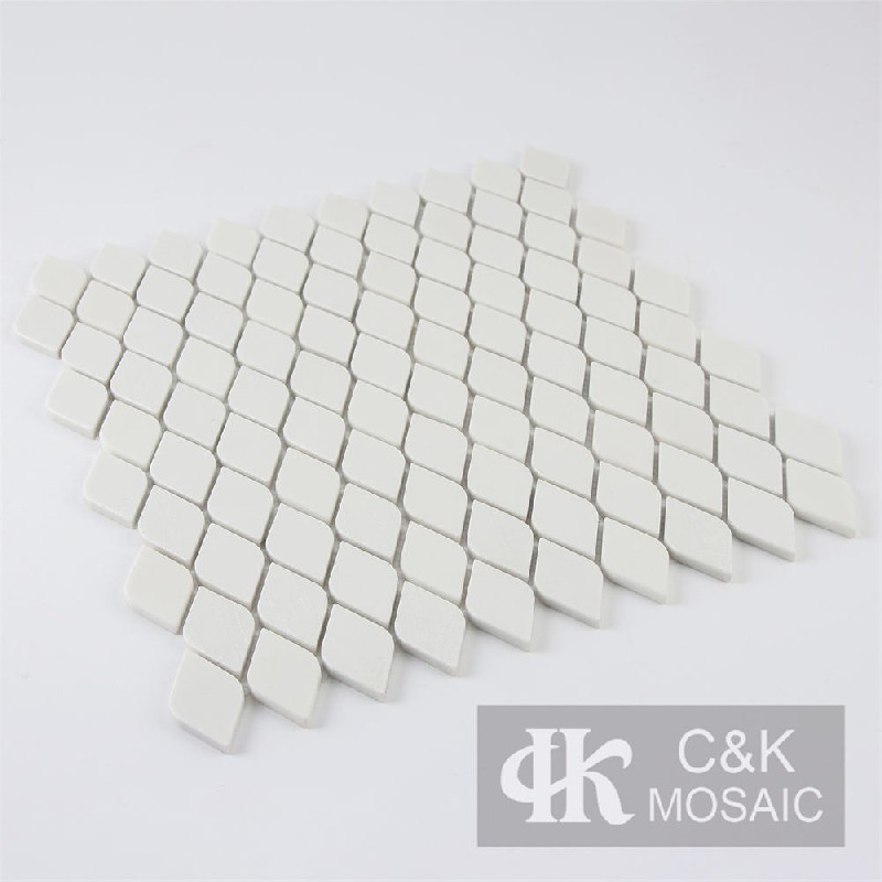 New White Diamond Recycled Glass Metallic Tile For Kitchen MSAAW1014