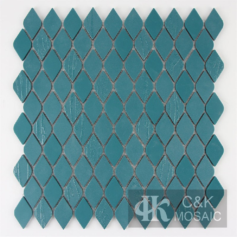 Unique Green Diamond Glass Metallic Mosaic For Wall MSAAW6002