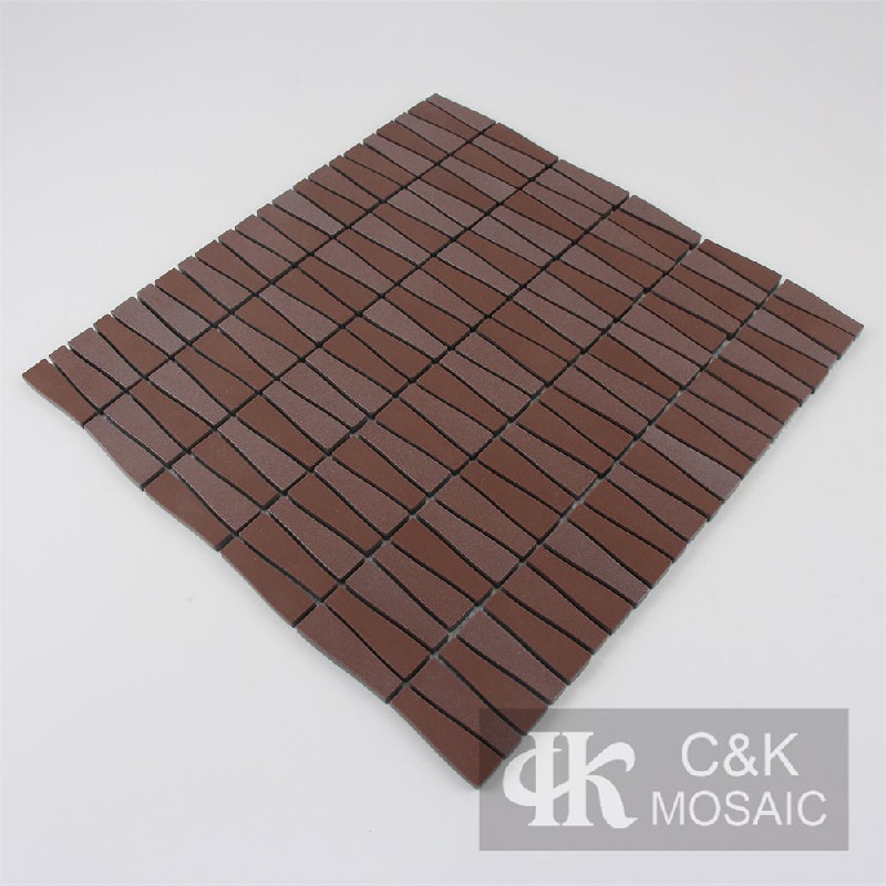 Fashion Brown Trapezoid  Glass Metallic Mosaic For Bathroom MJTS3006