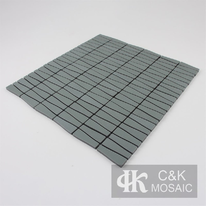 New Green Trapezoid  Recycled Glass Metallic Mosaic For Backsplash MJTS6003