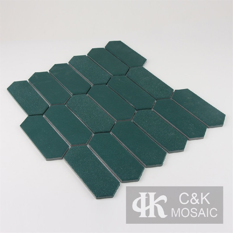 Unique Green Picket Glass Sparkle Tile For Bathroom MNZP6003