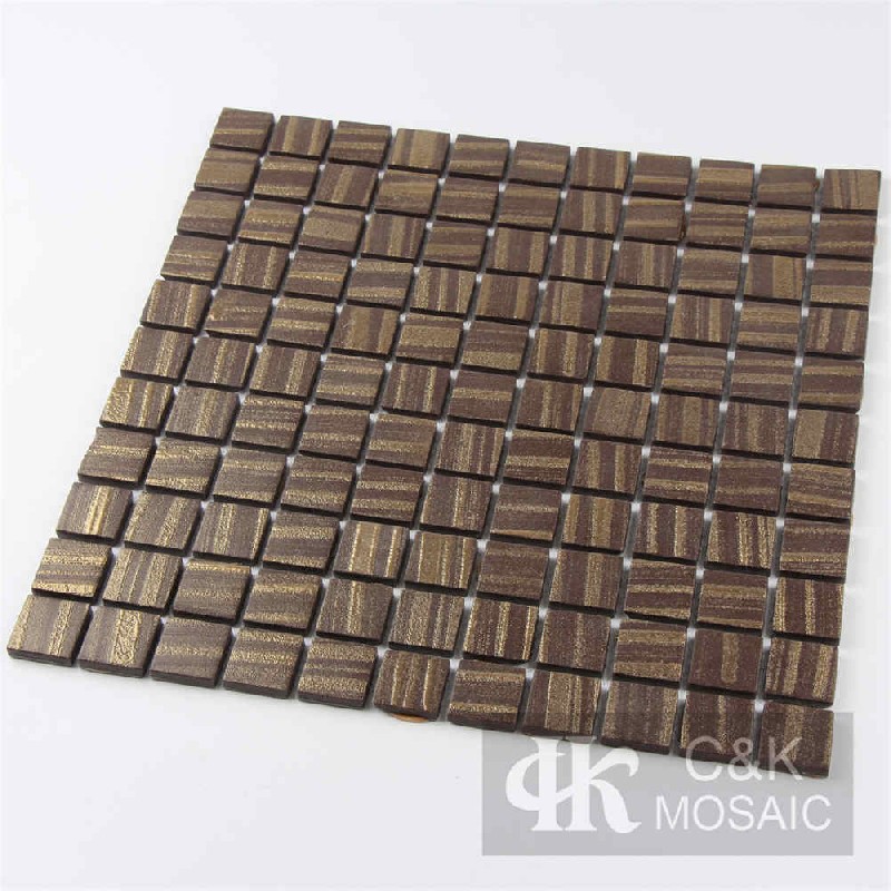 New Brown&Gold Square Mosaic Tiles For Wall 25SASP180