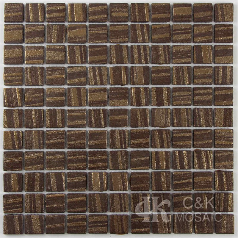 New Brown&Gold Square Mosaic Tiles For Wall 25SASP180