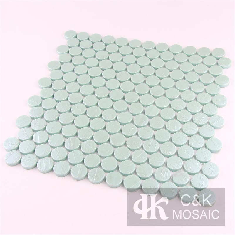 Modern Green Round Glass Mosaic For Wall 23SARY175