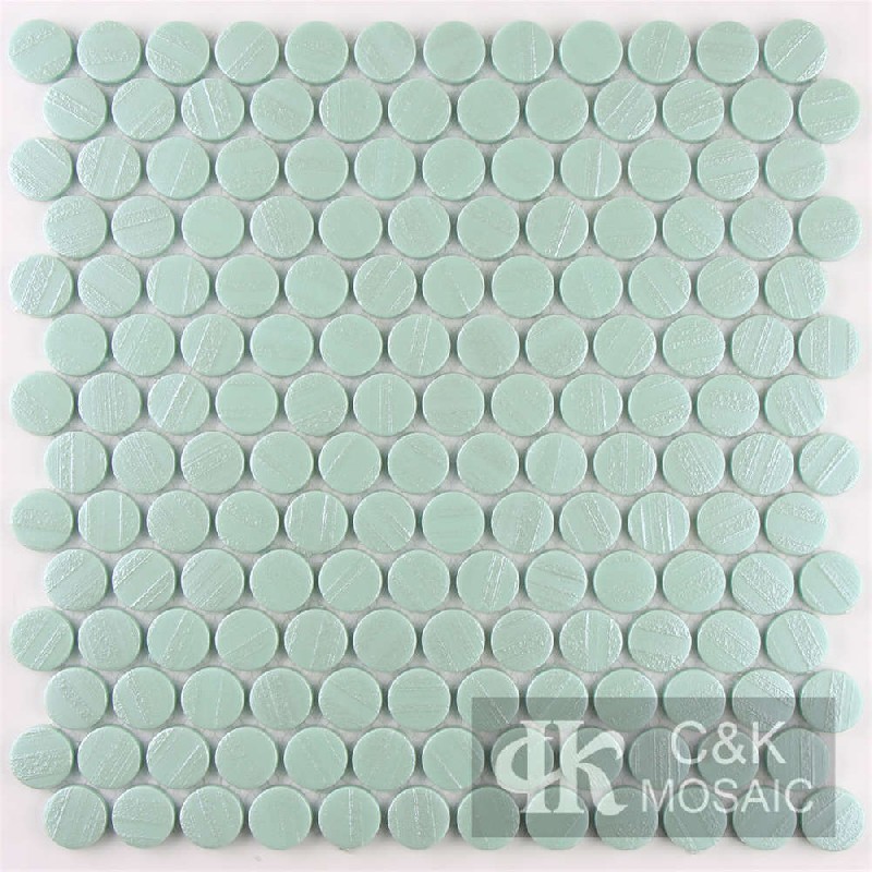 Modern Green Round Glass Mosaic For Wall 23SARY175