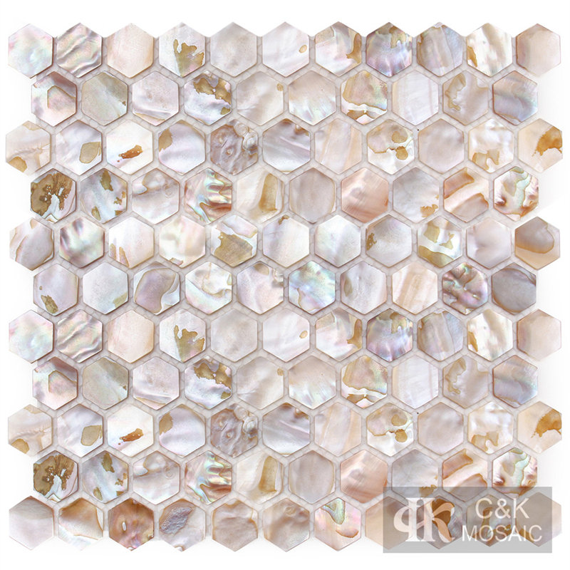 Unique White Hexagon Mother of Pearl Mosaic for Wet Area 25KHG302