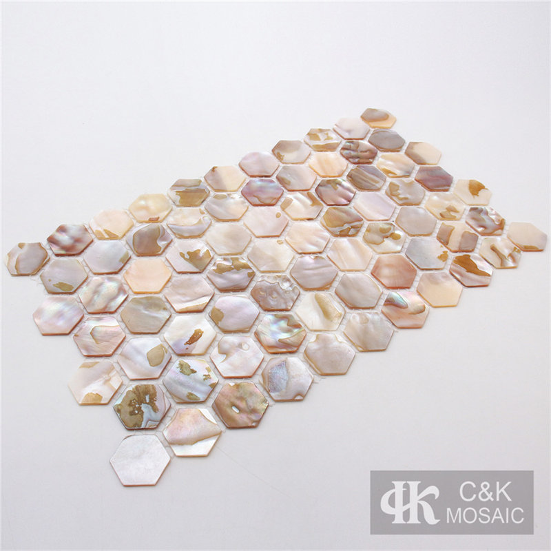 Unique White Hexagon Mother of Pearl Mosaic for Wet Area 25KHG302