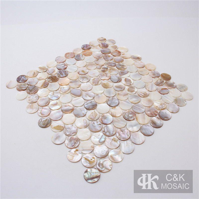 Unique White Round Mother of Pearl Mosaic for Wet Area 25KRG302