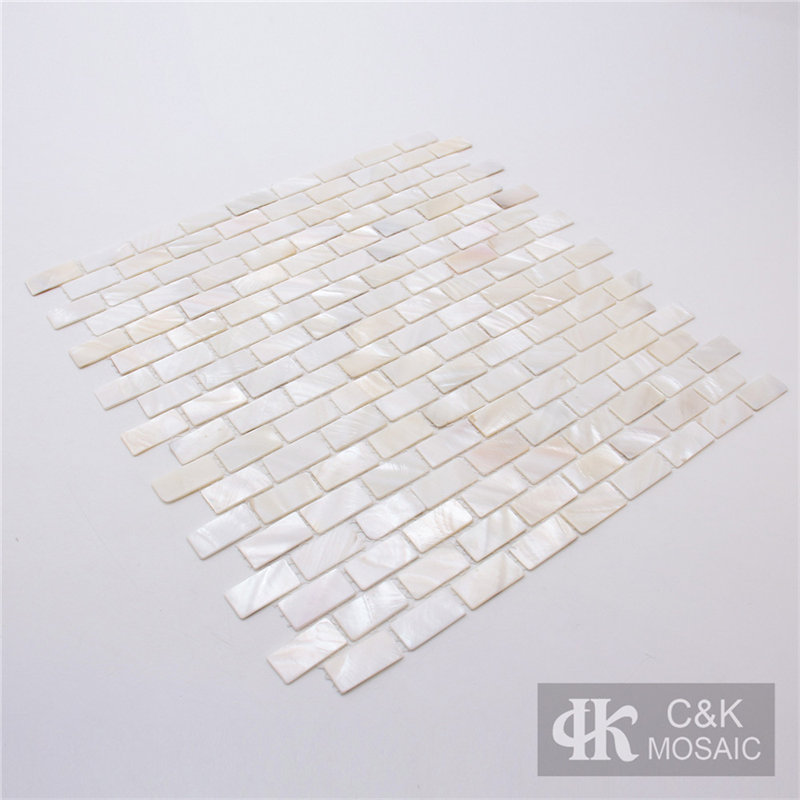 Unique White Rectangle Mother of Pearl Mosaic for Wet Area 1525KBG302