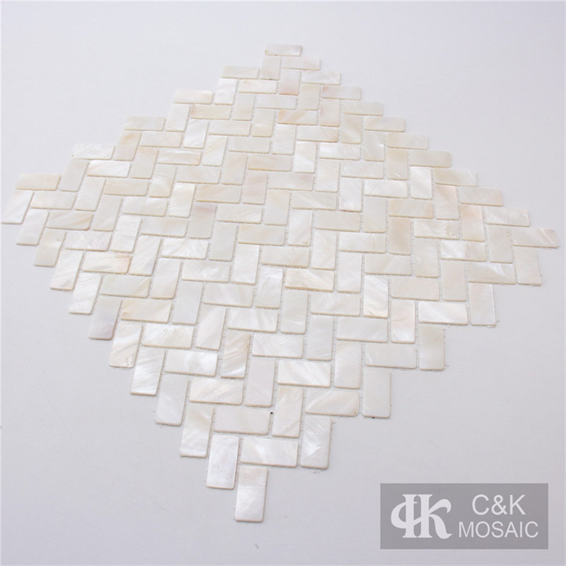 Unique White Rectangle Mother of Pearl Mosaic for Bathroom 1530KBG101