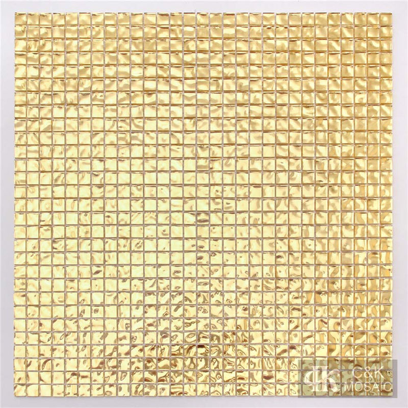 Modern Gold Square 24K Gold Foiled Glass Mosaic Tile for Wall 10GC02