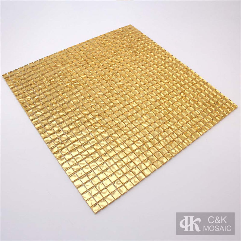 Modern Gold Square 24K Gold Foiled Glass Mosaic Tile for Wall 10GC02