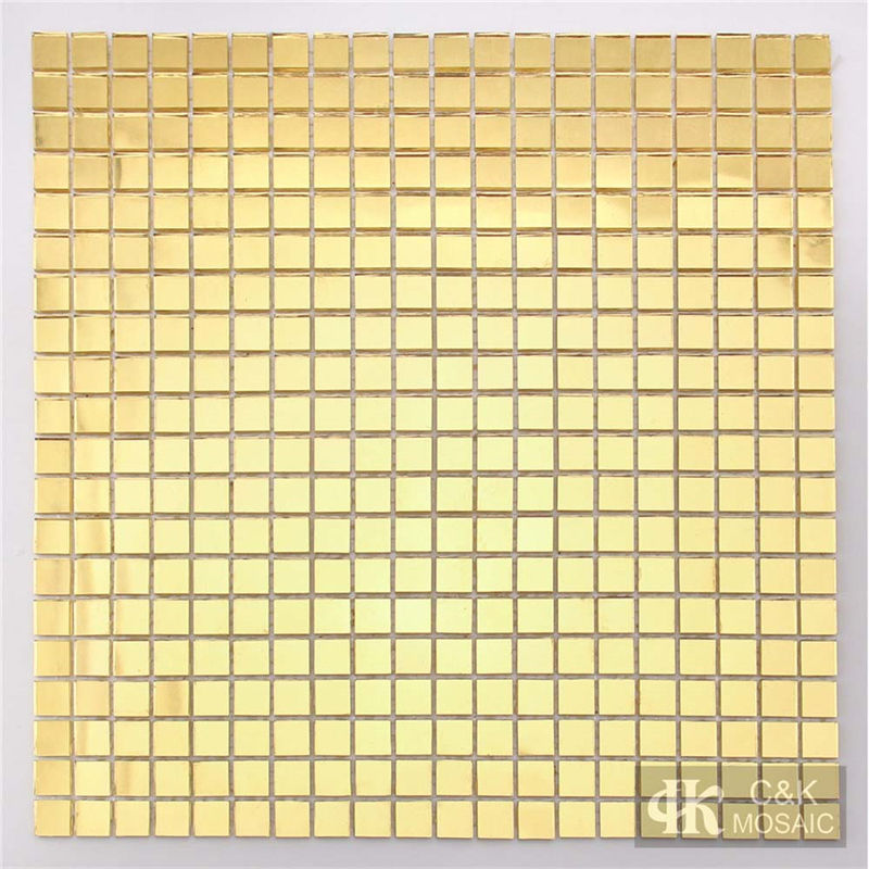 Modern Gold Square 24K Gold Foiled Glass Mosaic Tile for Wall 15GF02