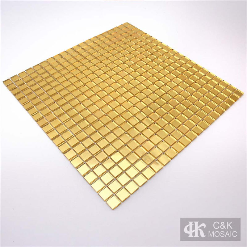 Modern Gold Square 24K Gold Foiled Glass Mosaic Tile for Wall 15GF02