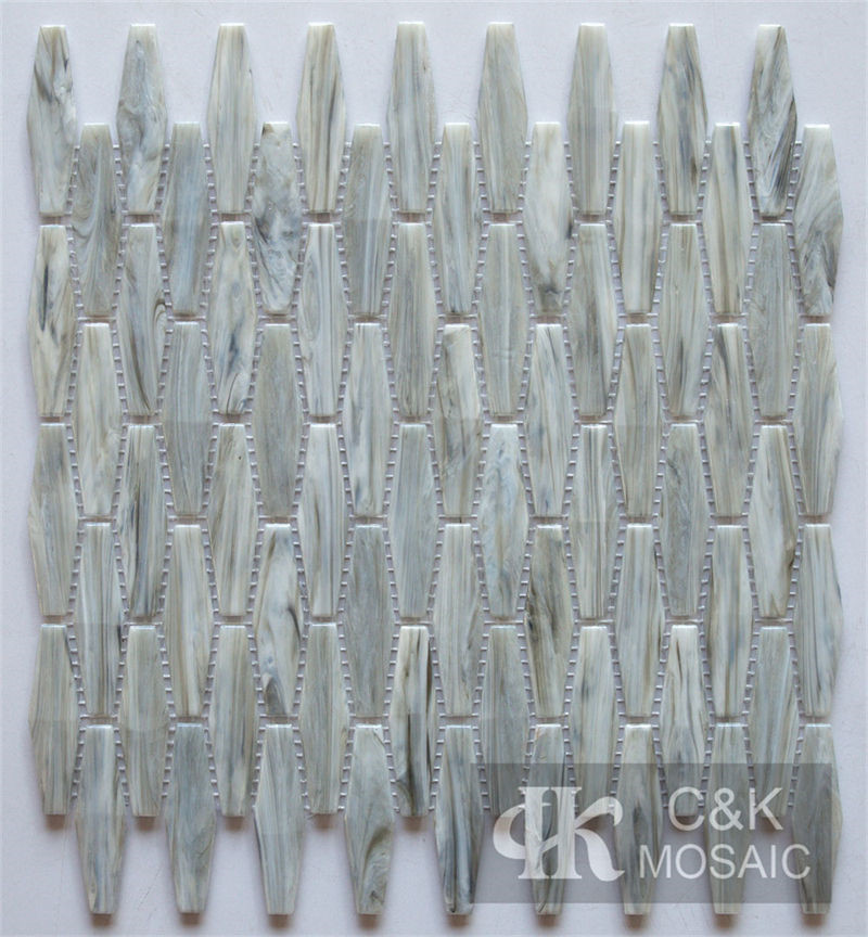 Hot Selling Grey Long Hexagon Glass Mosaic Tile for Wall 2072DLL203