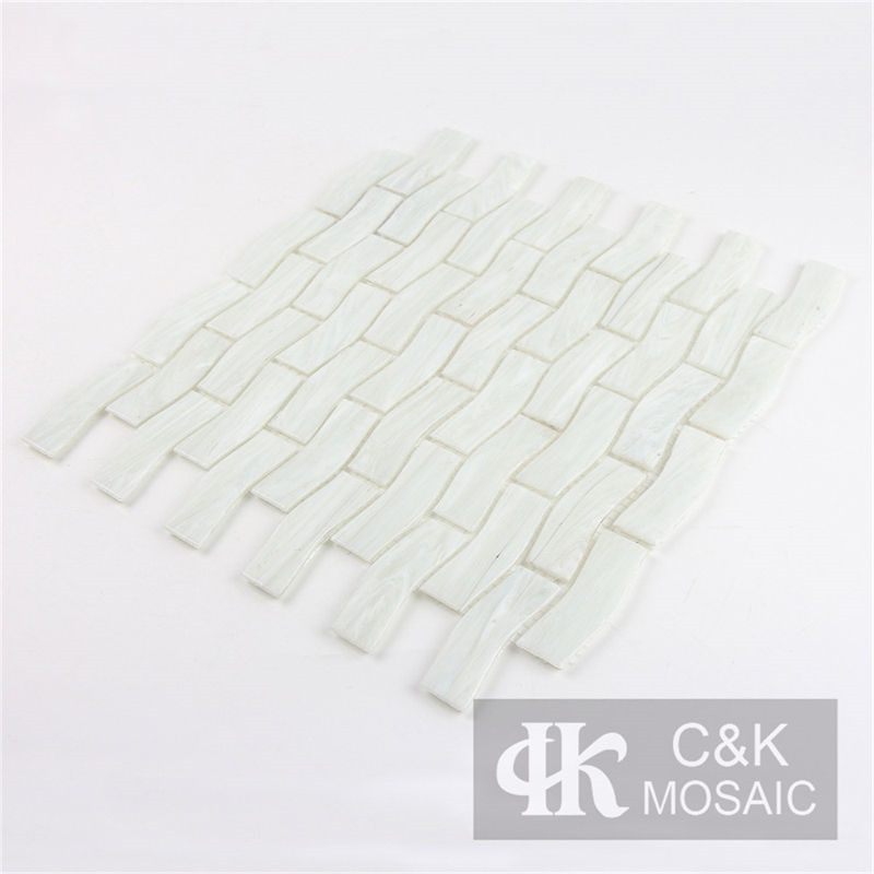 Hot Selling White Wave Glass Mosaic Tile for Wall DAFL101