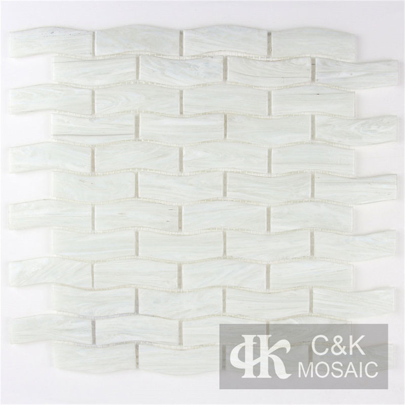 Hot Selling White Wave Glass Mosaic Tile for Wall DAFL101