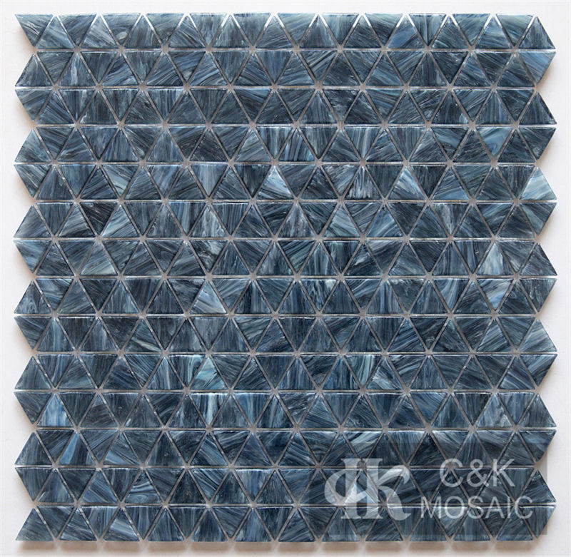 Hot Selling Blue Triangle Glass Mosaic Tile for Wall DJG705