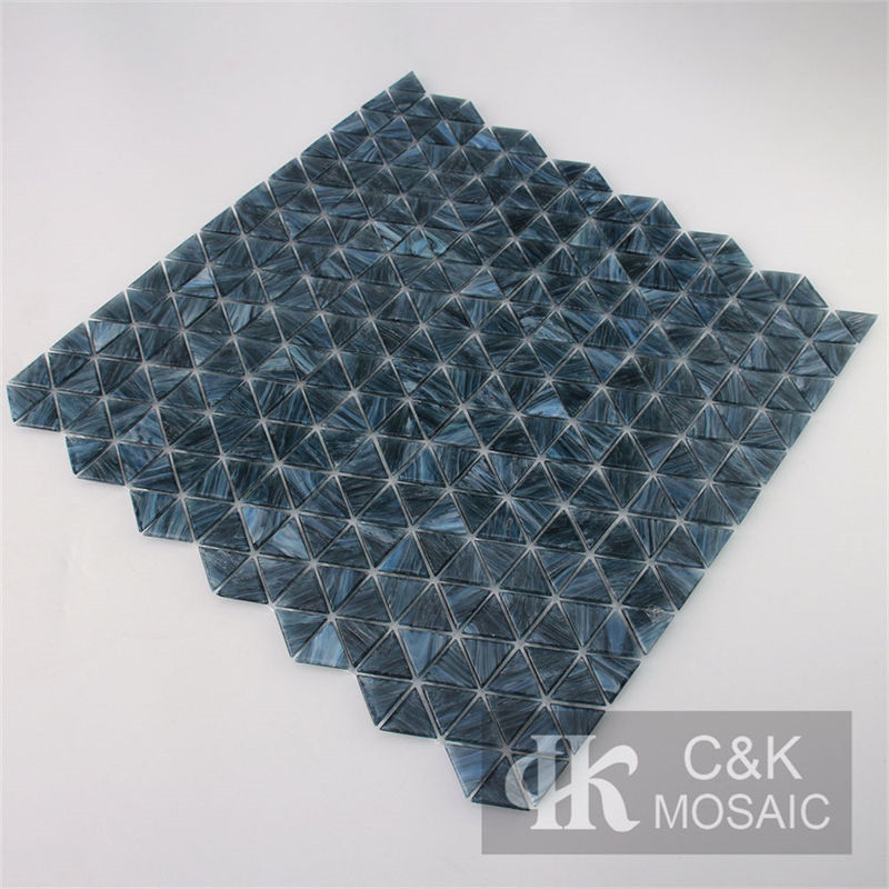 Hot Selling Blue Triangle Glass Mosaic Tile for Wall DJG705