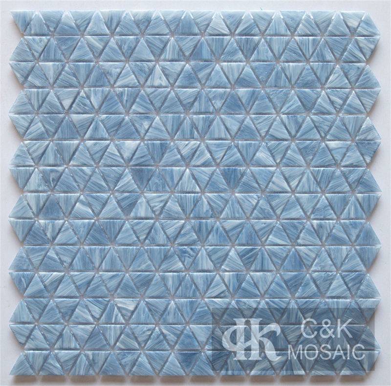 Hot Selling Blue Triangle Glass Mosaic Tile for Wall DJL702