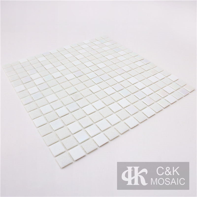 Hot Selling White Mixed Square Glass Mosaic Tile for Bathroom MASM1006