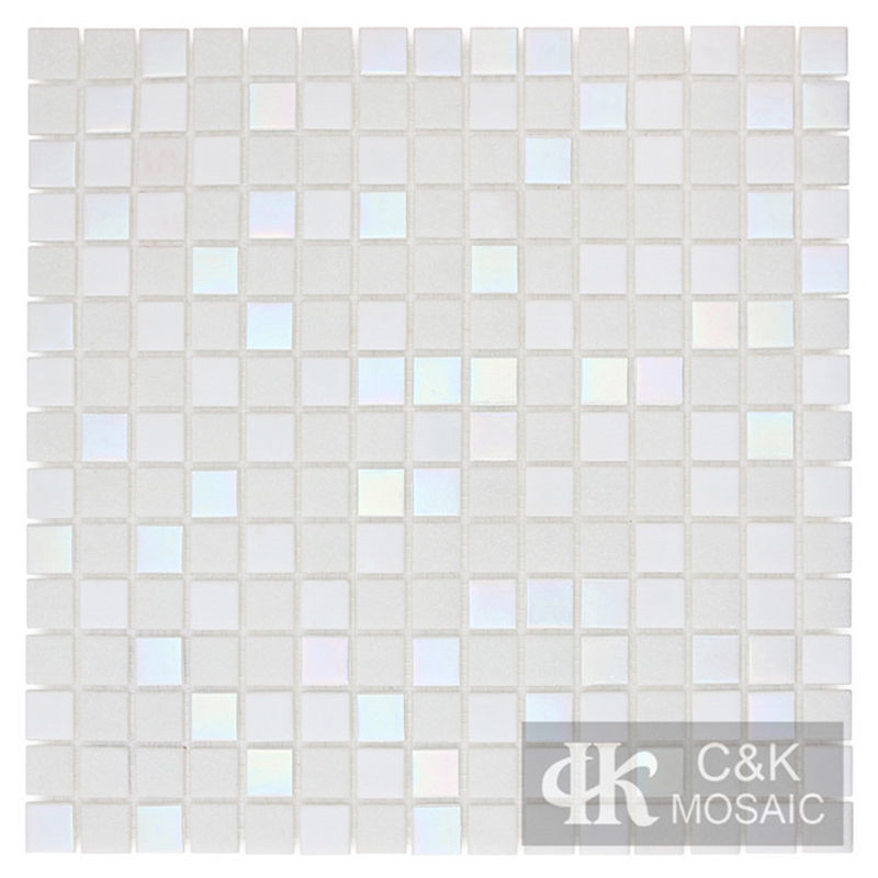 Hot Selling White Mixed Square Glass Mosaic Tile for Bathroom MASM1006