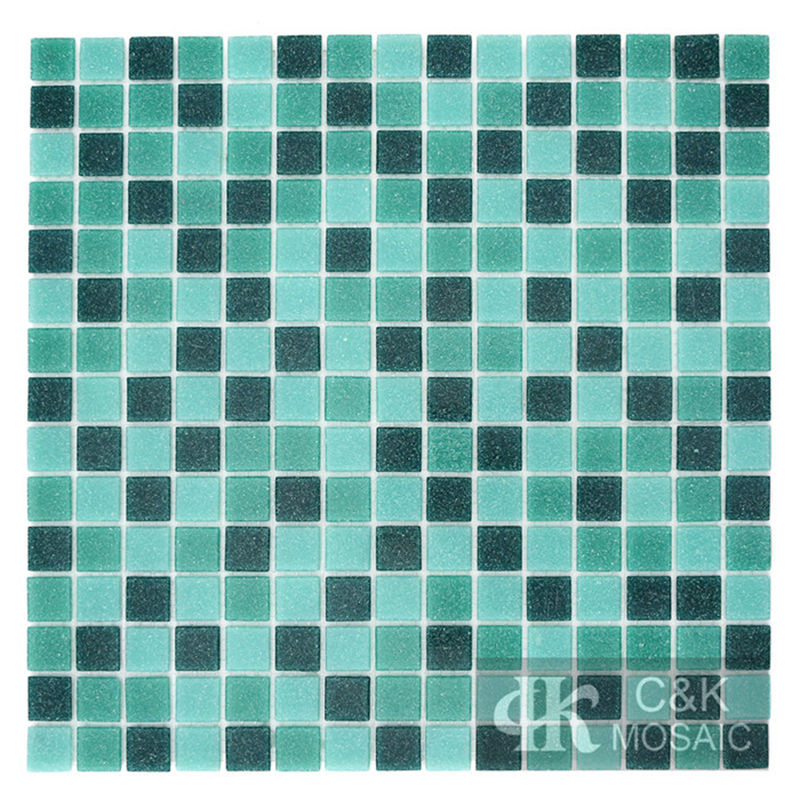 Hot Selling Green Mixed Square Glass Mosaic Tile for Bathroom MASM6004