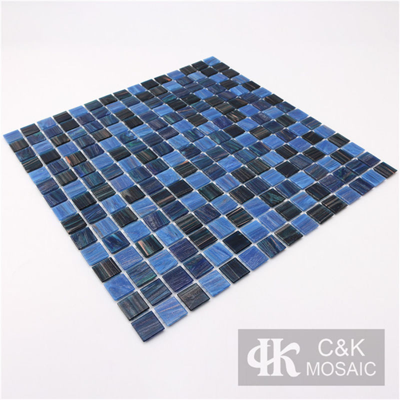 Hot Selling Blue Mixed Square Glass Mosaic Tile for Backsplash MGSM7008