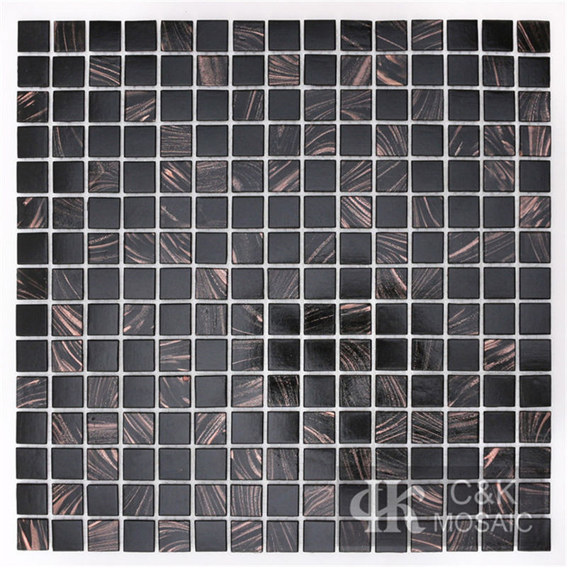 Hot Selling Black Mixed Square Glass Mosaic Tile for Backsplash MGSM8001