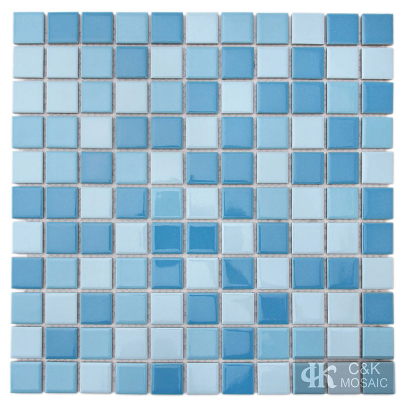 Modern Blue Mixed Square Ceramic Mosaic Tile for Pool 25ALTC01