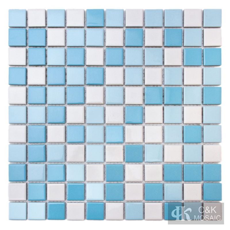 Modern Blue Mixed Square Ceramic Mosaic Tile for Pool 25ALTC03