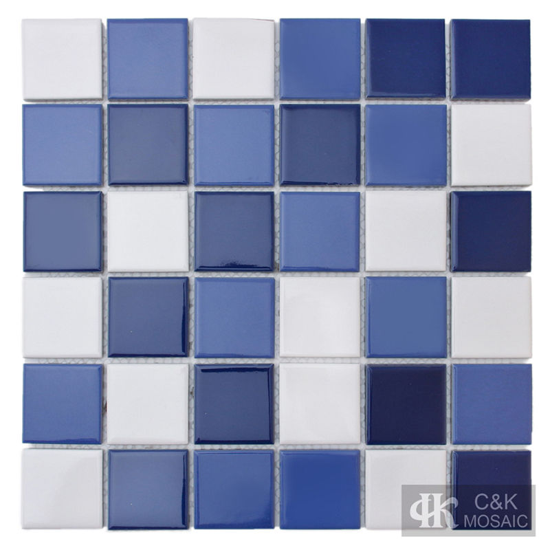 Modern Blue Mixed Square Ceramic Mosaic Tile for Pool 48ALTC03