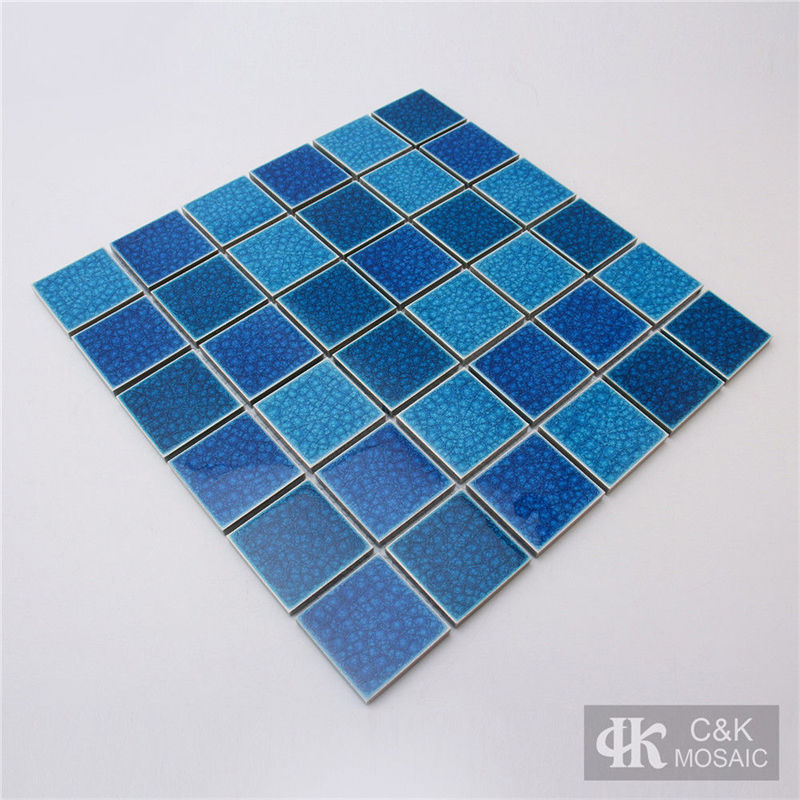 Modern Blue Mixed Square Ceramic Mosaic Tile for Bathroom 48ALTC05