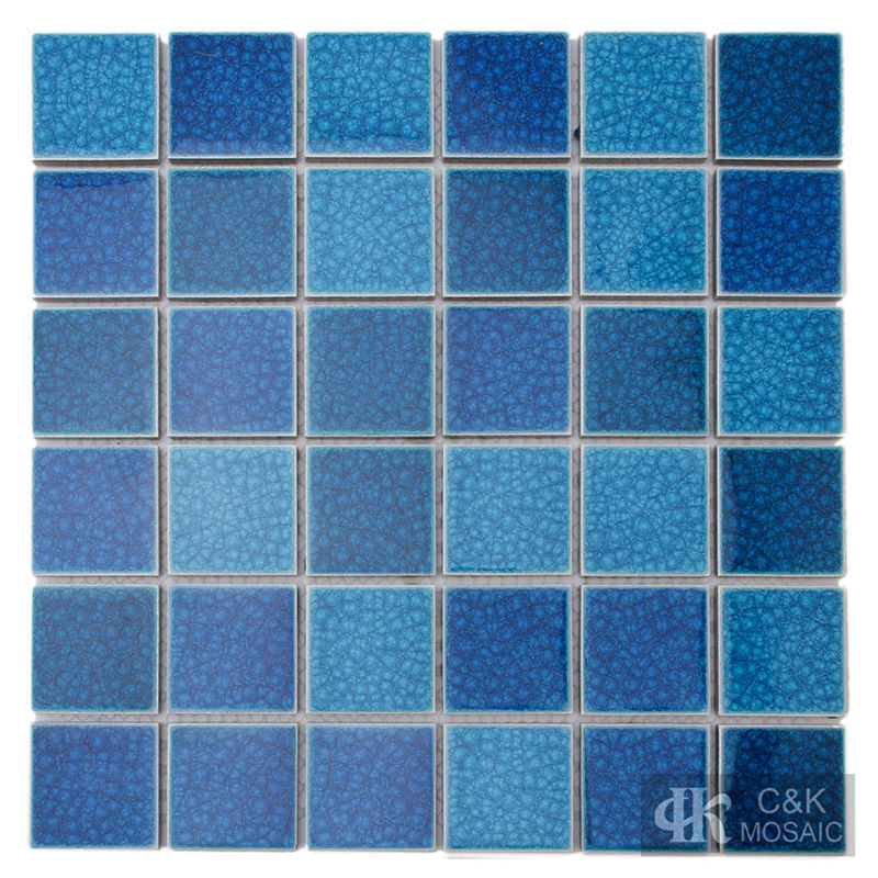 Modern Blue Mixed Square Ceramic Mosaic Tile for Bathroom 48ALTC05