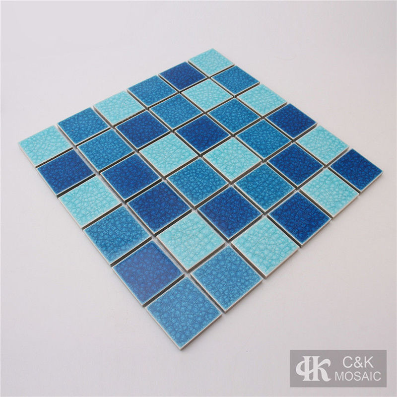 Modern Blue Mixed Square Ceramic Mosaic Tile for Bathroom 48ALTC06