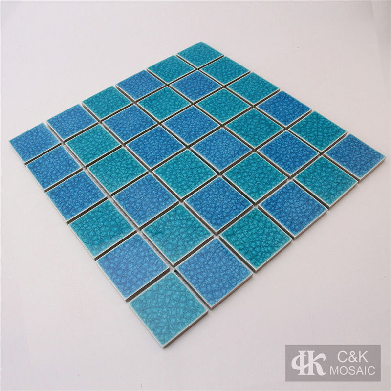 Modern Blue Mixed Square Ceramic Mosaic Tile for Bathroom 48ALTC07