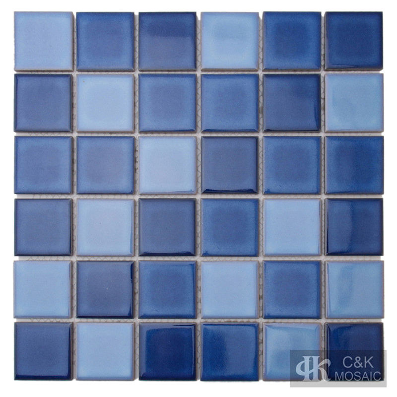 Modern Blue Mixed Square Ceramic Mosaic Tile for Kitchen 48ALTC08