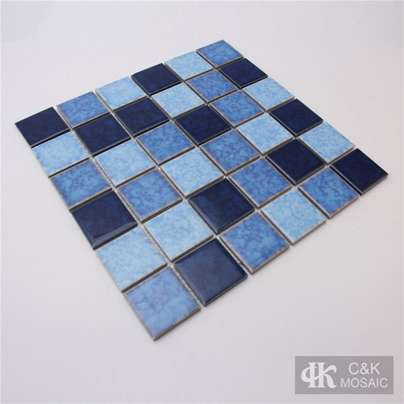 Modern Blue Mixed Square Ceramic Mosaic Tile for Kitchen 48ALTC09