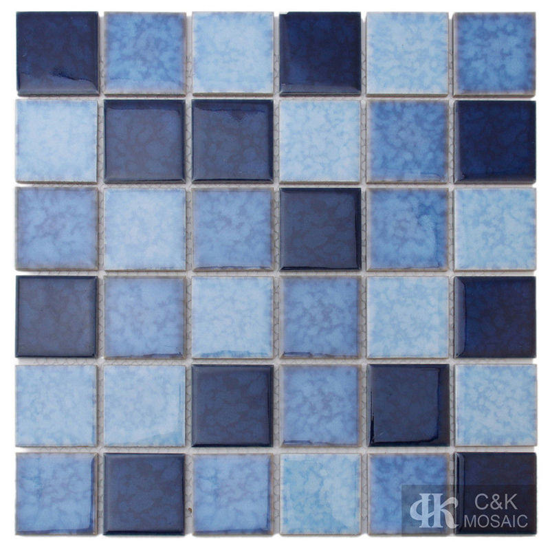 Modern Blue Mixed Square Ceramic Mosaic Tile for Kitchen 48ALTC09