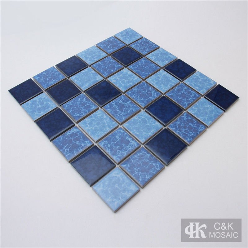 Modern Blue Mixed Square Ceramic Mosaic Tile for Bathroom 48ALTC10