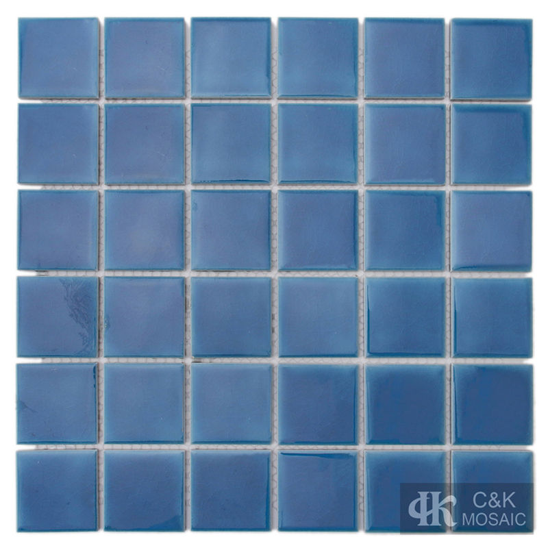 Modern Blue Square Ceramic Mosaic Tile for Wall and Floor 48ALTC14