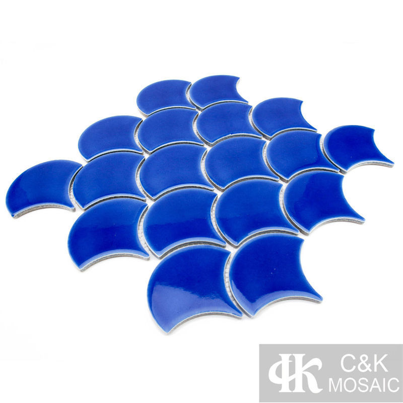 New Blue Fan-shape Ceramic Mosaic Tile for Wall 8391ALTC009